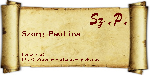 Szorg Paulina névjegykártya